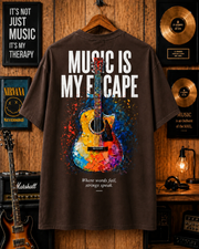 Music Is My Escape Oversized Streetwear T-Shirt