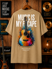 Music Is My Escape Oversized Streetwear T-Shirt